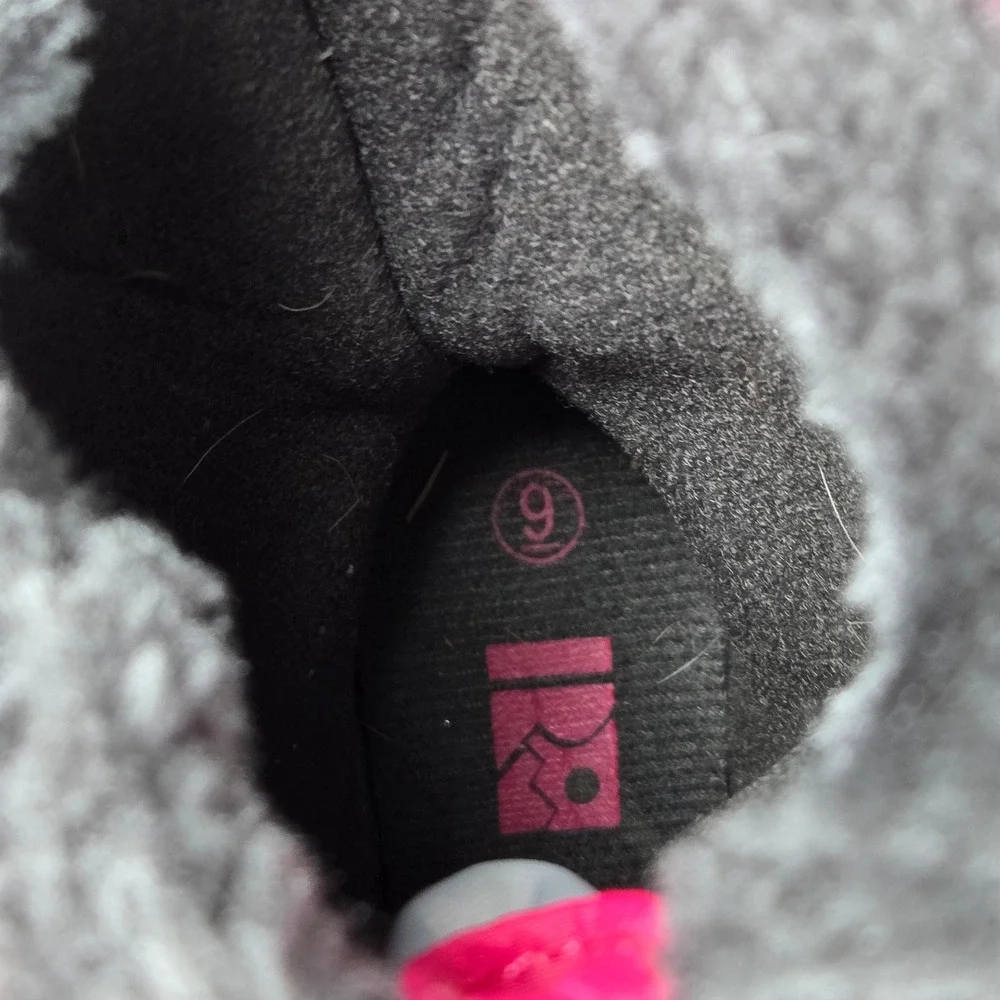 Kids Toddler Girl Pink‎ Quilted Winter Snow Boots Faux Fur Lined Zip Up Size 9